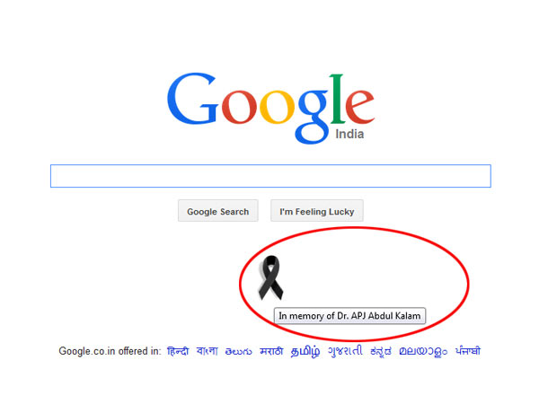 Google Pays Tribute to Dr. APJ Abdul Kalam With ‘Black Ribbon’
