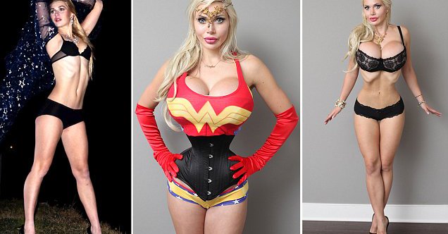 Model Removes 6 Ribs from Body for Cartoon Figure