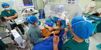 Patient plays Guitar while Brain Surgery