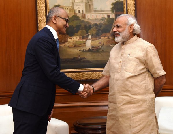 Microsoft CEO Satya Nadella’s ‘THIRD’ Visit To India; Meets PM & Entrepreneurs