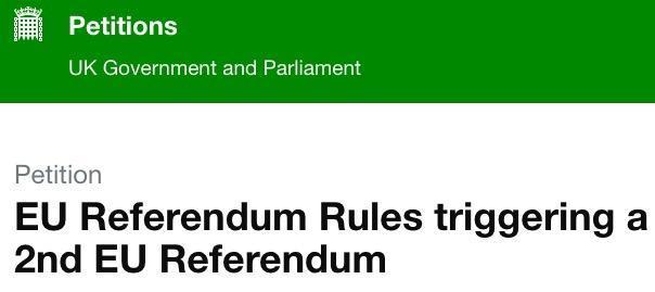 2nd EU Referendum Petition:  More Than 3.3 million Sign Petition