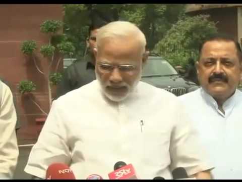 PM Modi’s statement to Media outside Parliament ahead of the Monsoon Session of 2016