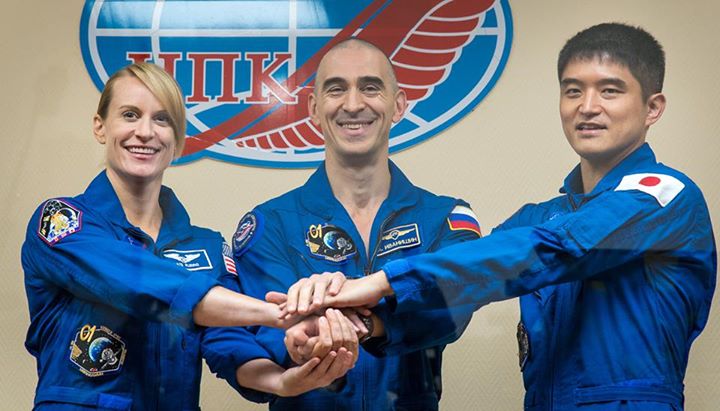 Watch live as three crew members launch to the International…