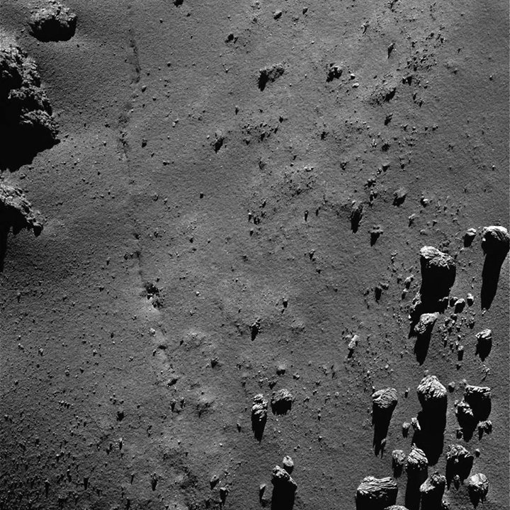 Comet  #67P seen on 20 July from a distance of 9 km by ESA’s Rosetta Mission, sc…