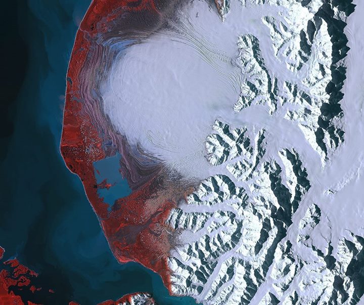 The Malaspina Glacier in southeastern Alaska was captured by the Sentinel-2A sat…