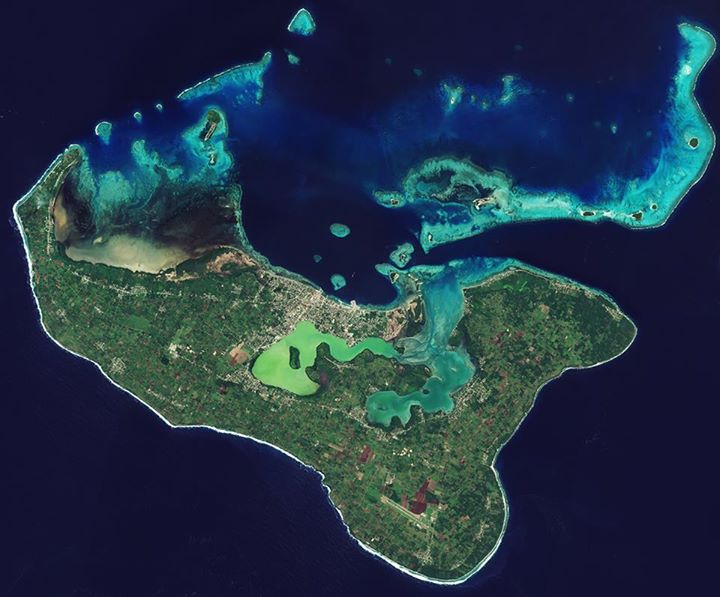 The island of Tongatapu and part of the southern Pacific Ocean’s Kingdom of Tong…