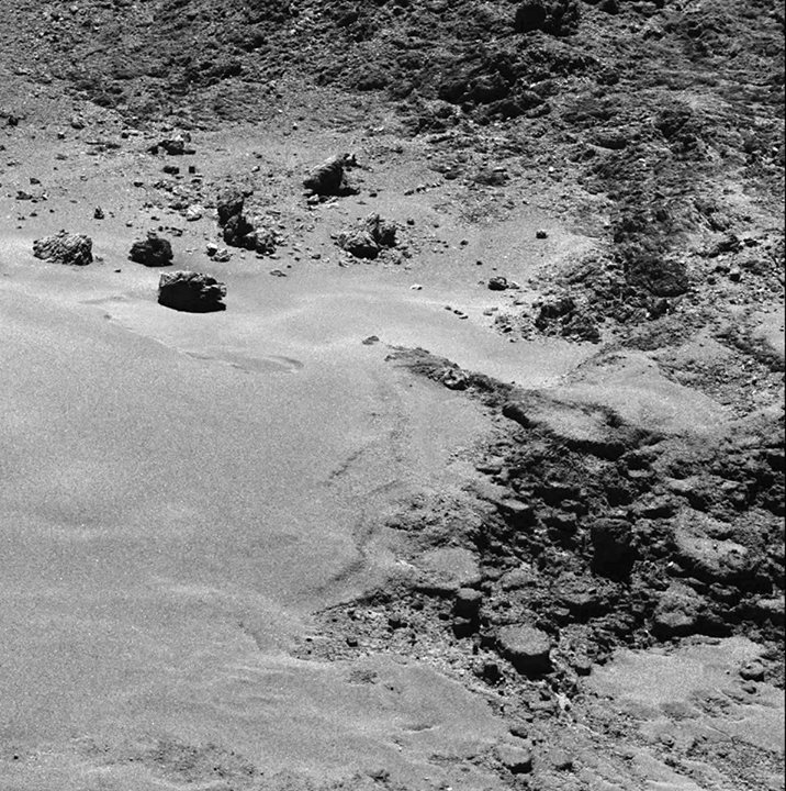 Rosetta Mission view of Comet 67P/Churyumov–Gerasimenko from 12.8 km! This OSIRI…
