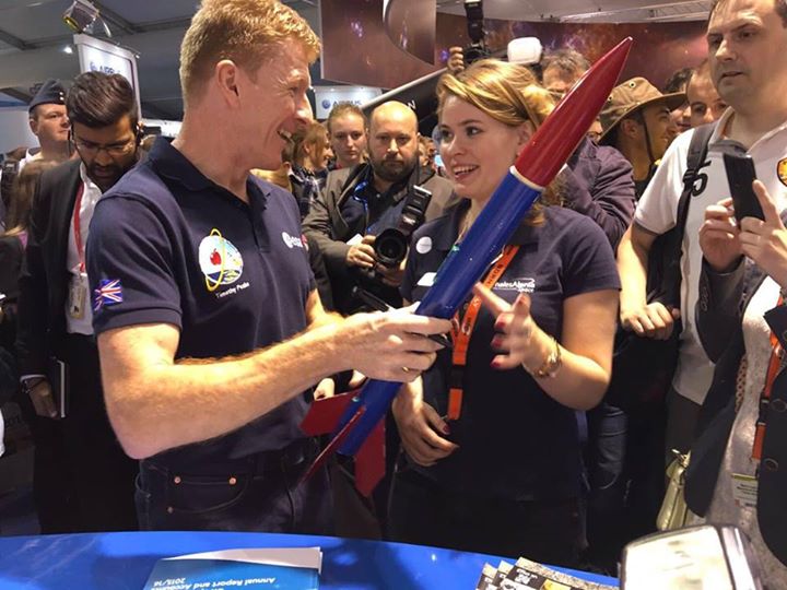 Now time for a ‘Meet n Greet’: Tim Peake chats with students in the  #SpaceZone …