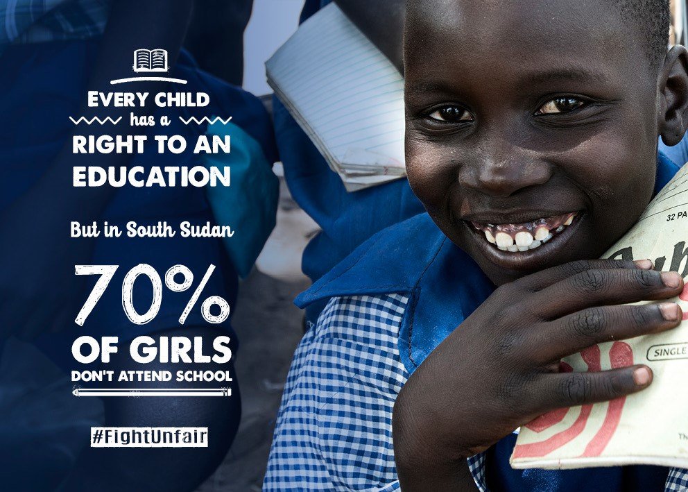 400k children in #SouthSudan have been forced out of school because of conflict….