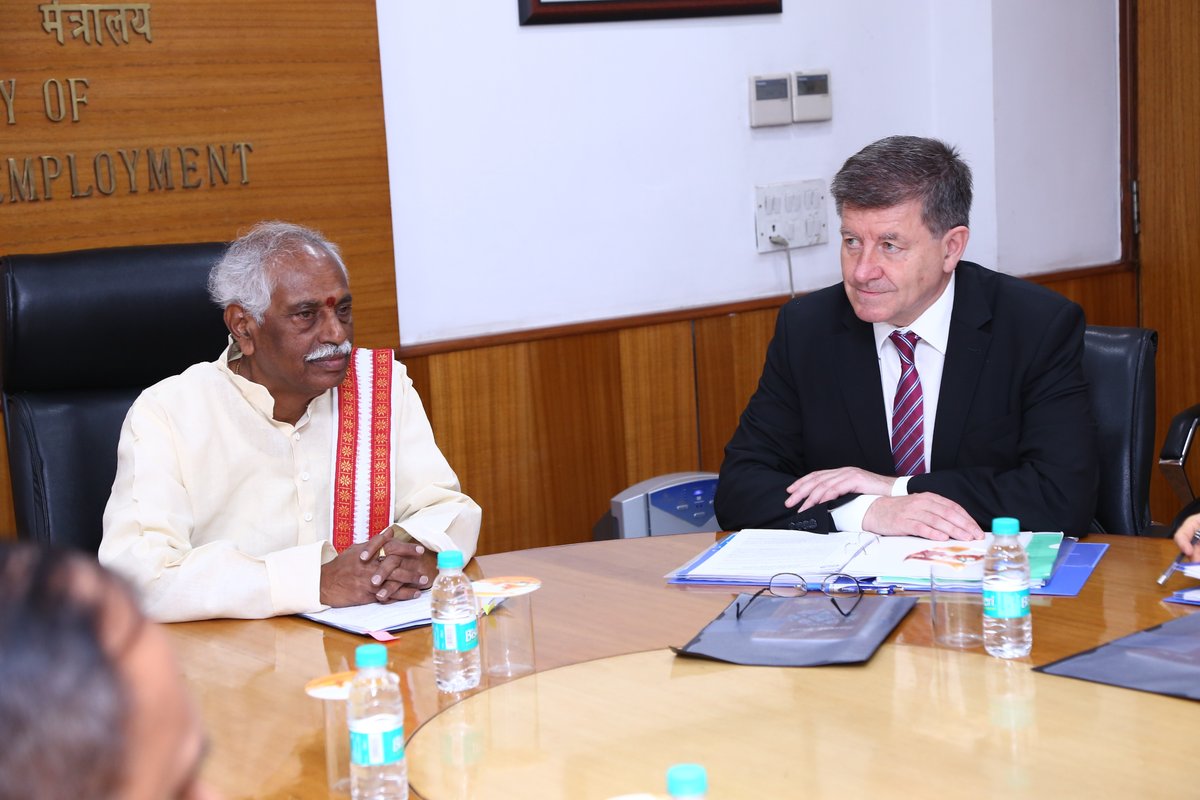 DG ILO @GuyRyder meets Min of @LabourMinistry @Dattatreya, disc…
