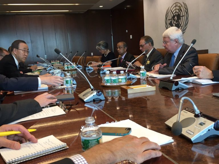 Ban Ki-moon & senior staff meet on #SouthSudan. Will speak to the press at 1…