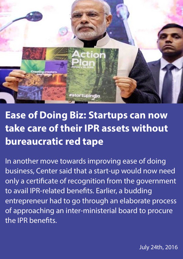 RT @smritiirani: Startups can now take care of their IPR assets without bureaucr…