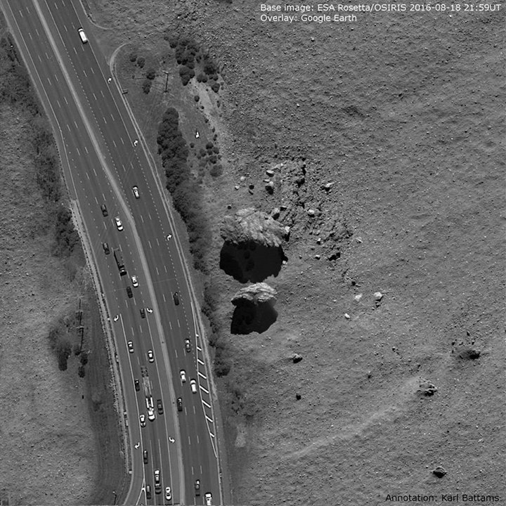 If we built highways on Comet 67P… based on earlier Rosetta Mission image. Thi…