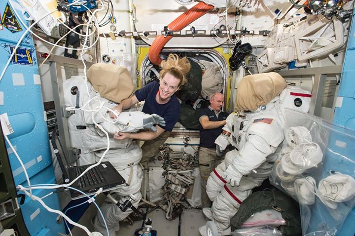Here’s NASA’s Kate Rubins and NASA Astronaut Jeff Williams preparing earlier for…
