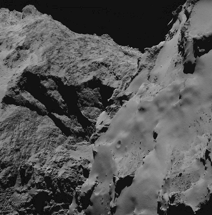 A Rosetta Mission OSIRIS wide-angle camera image taken on 15 August at 6.8 km fr…