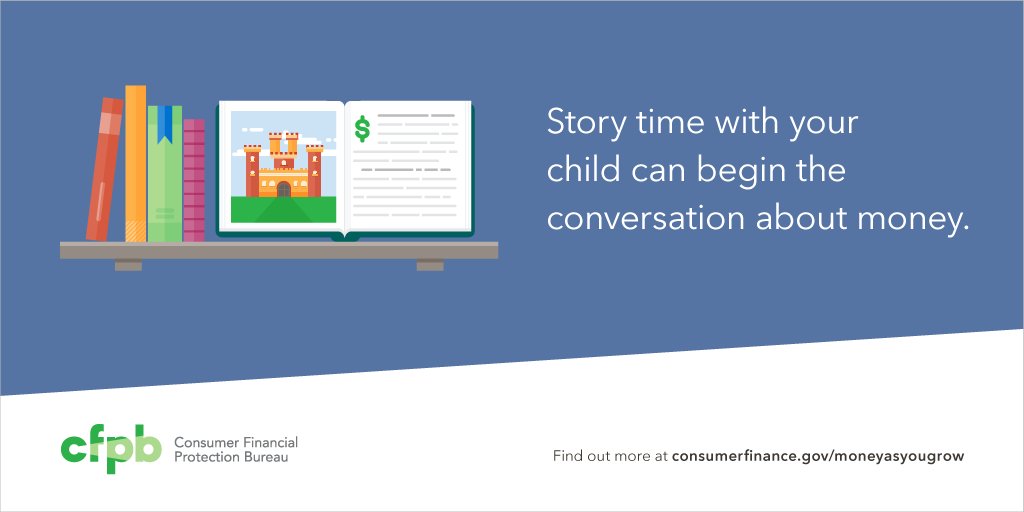 Opening your child’s favorite book can begin the conversation on discussing mone…