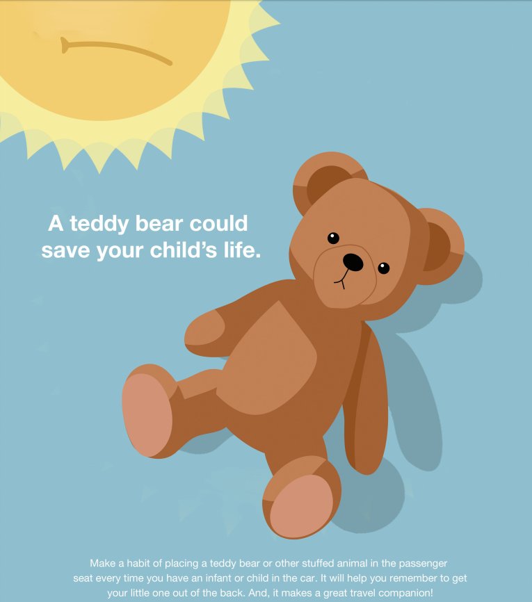 RT @NHTSAgov: A teddy bear could save your child’s life. For more tips like this…