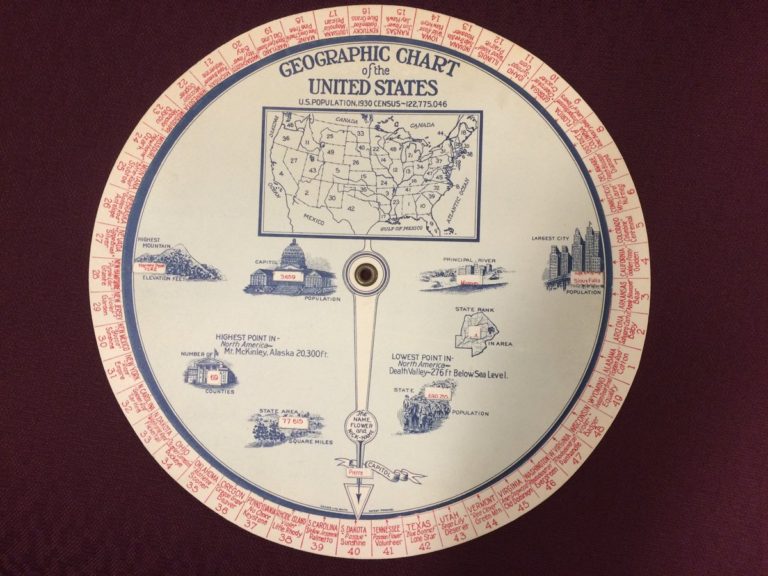 This wheel chart uses the 1930 census data to provide facts about the then-48 st…