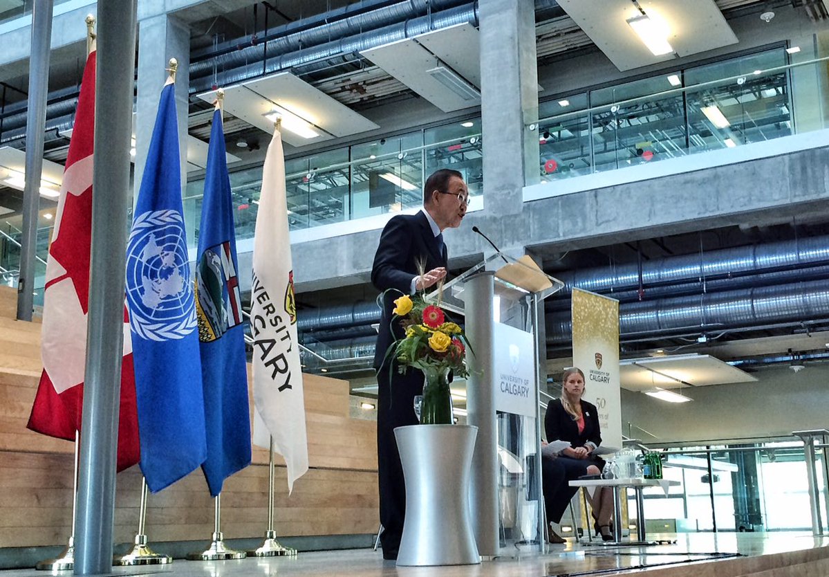 BKM to @UCalgary: no one country, no one organization can solve the world’s prob…