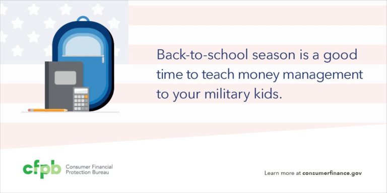 Make money management part of your military child’s lesson plan during #backtosc…