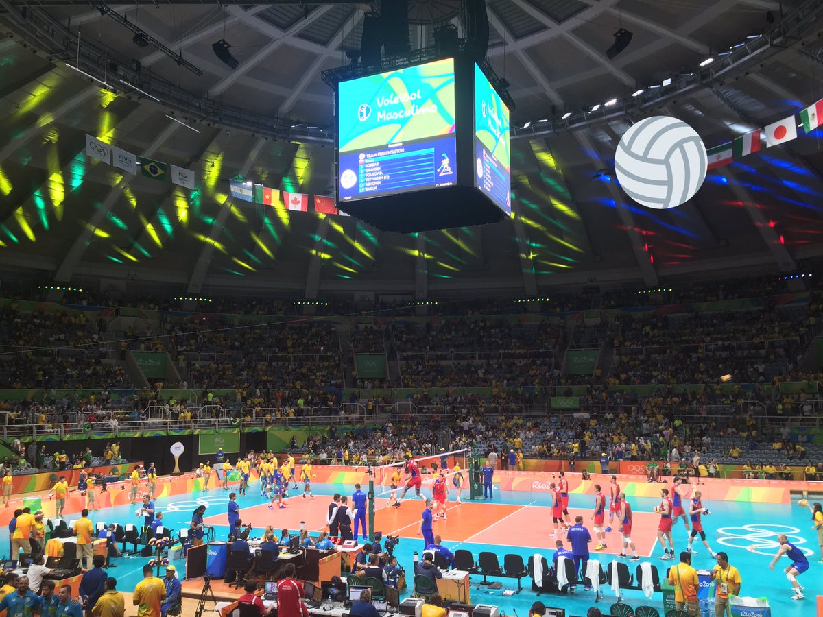 Men’s second #volleyball semifinal match of the day is about to start! #RUS #BRA…