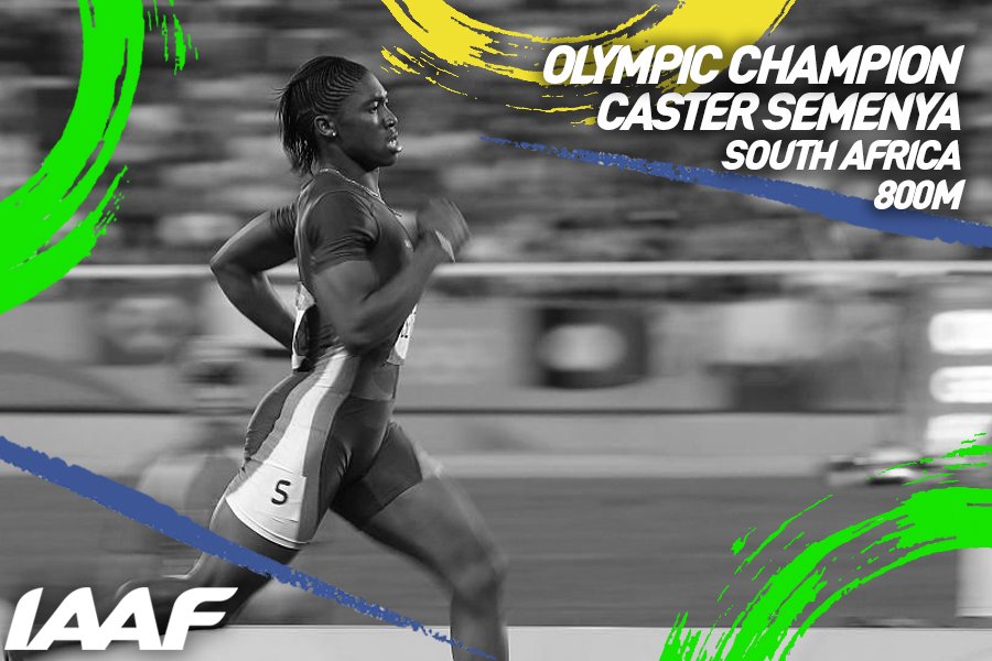 RT @iaaforg: Caster Semenya wins 800m #gold in 1:55.28 NR for South Africa.

#Ri…