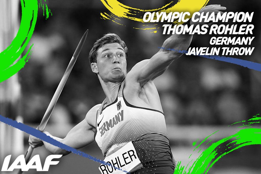 RT @iaaforg: Javelin #Gold for @thomasroehler!

90.30m and just 27cm short of Th…