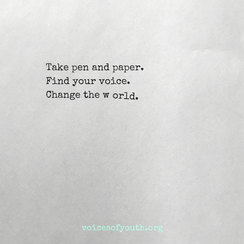 Find your voice, change the world. @voicesofyouth …