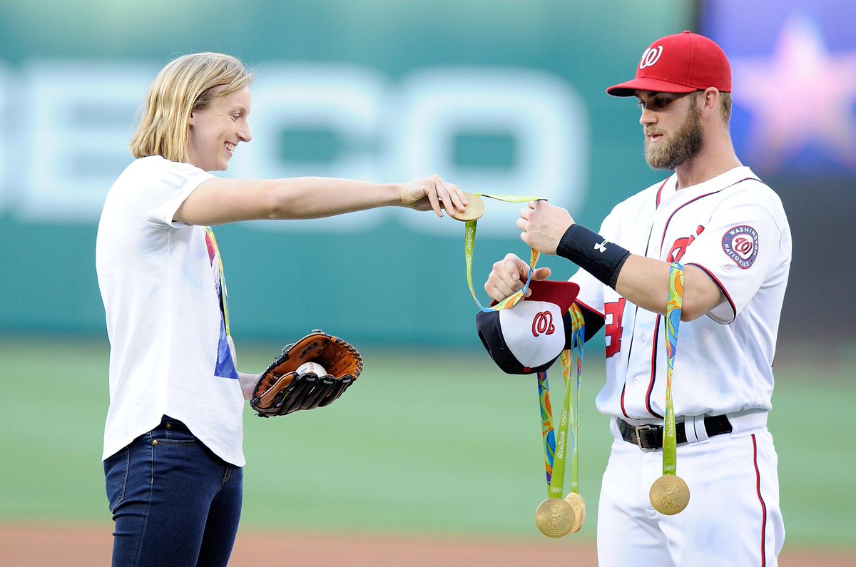 @katieledecky and @Bharper3407 before throwing out the opening pitch > @Orio…