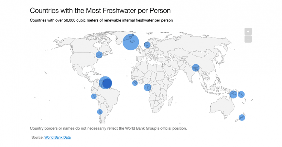 Chart: Countries with the Most Freshwater per Person