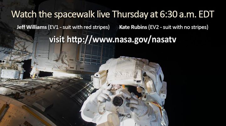 Set your alarms! Astronauts Jeff Williams and Kate Rubins wi…