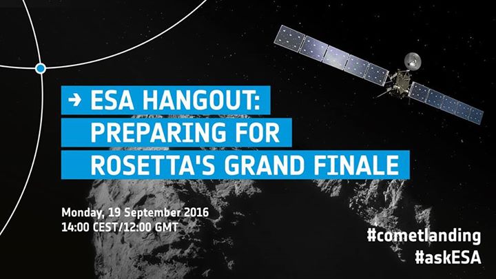 Want to know more about the Rosetta Mission #CometLanding? Join the #ESAHangout …