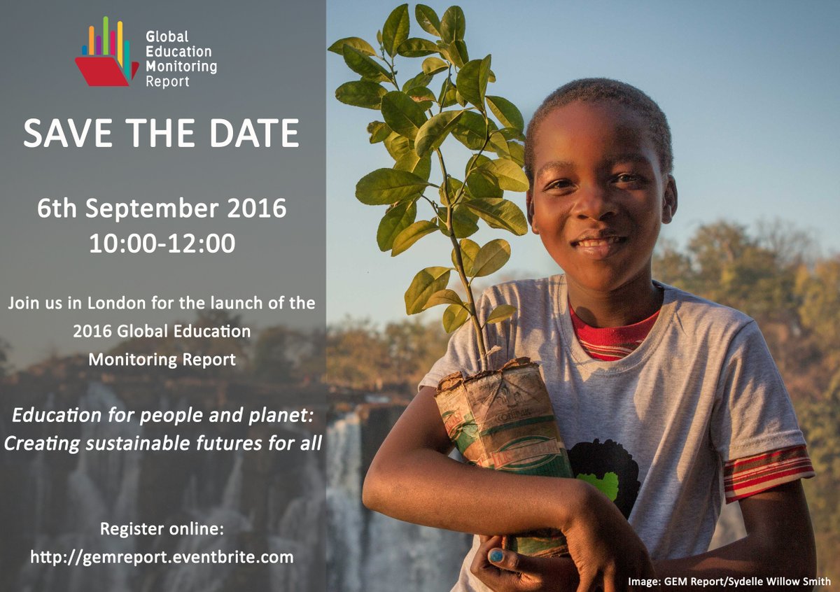 Join us for the launch of the 2016 @GEMReport on 6 September. Register to attend…