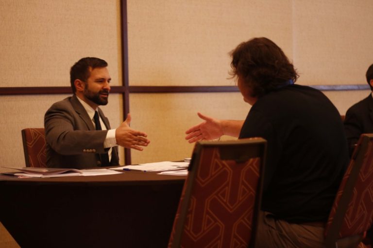 Shaking hands at #TradeWinds16. 1-to-1 counseling is a great…