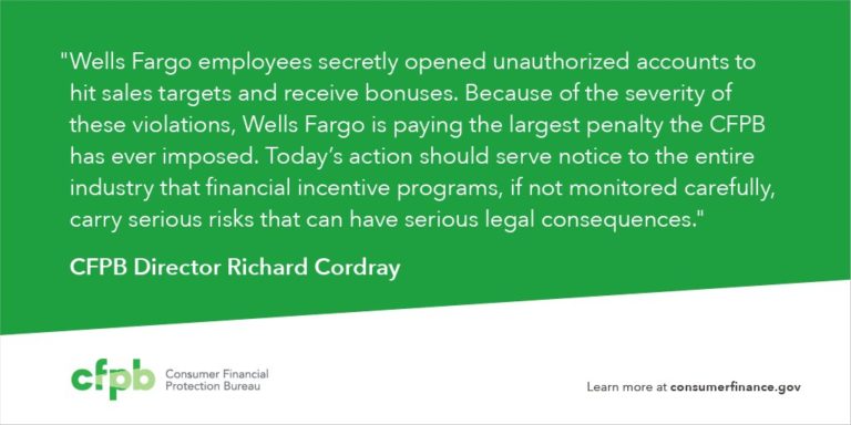 CFPB Director Rich Cordray comments on the recent historic Wells Fargo enforceme…