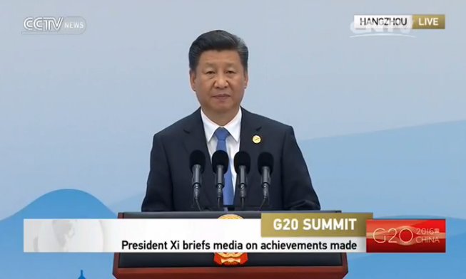 President #XiJinping gives speech at press conference as the #G20 Summit in #Han…