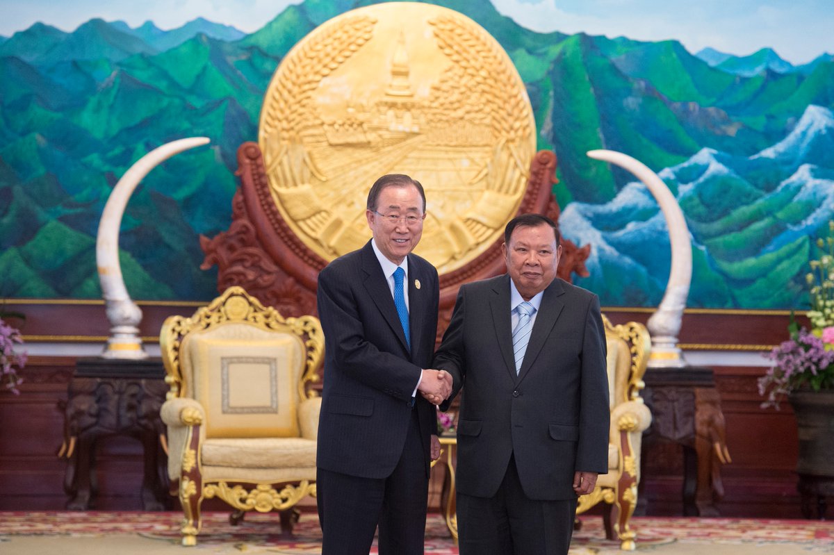 Ban Ki-moon meets with President of #LaoPDR Full readout available at  …