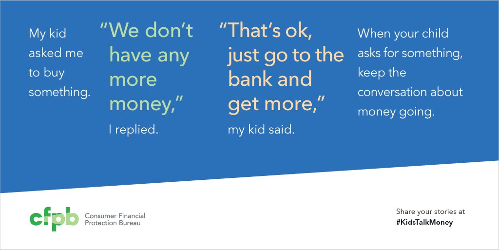 When kids ask for stuff, keep the conversation about $ going. Share w/us via #Ki…
