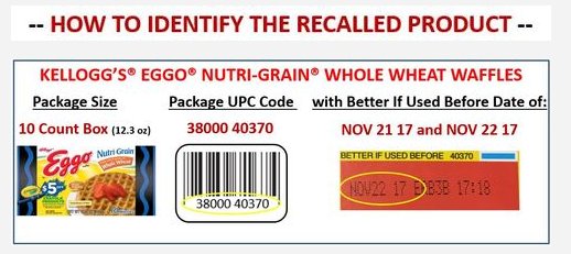 Recall Alert: Eggo Nutri-Grain Whole Wheat Waffles due to possible Listeria cont…