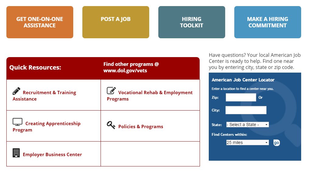 Hire a veteran today! We have the resources you need to get started: …