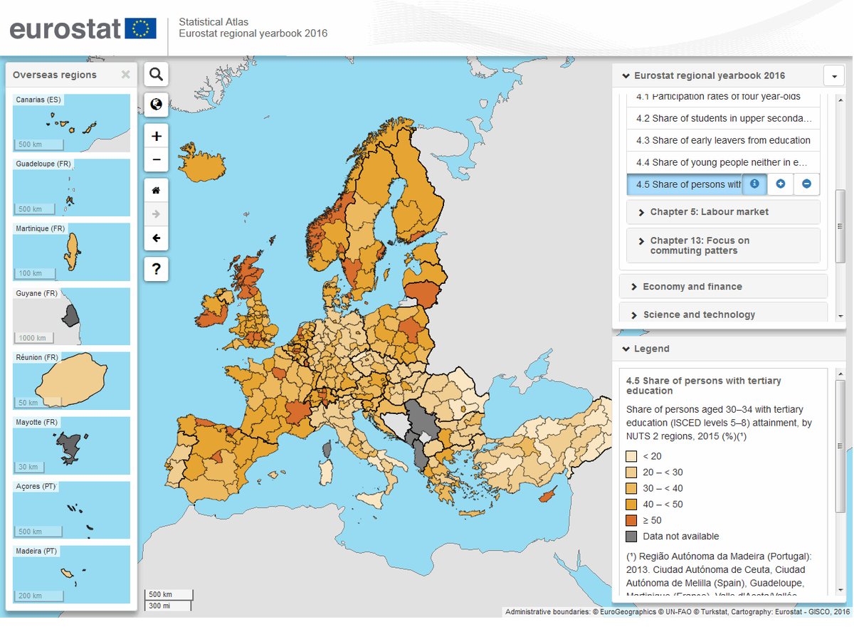 Latest data on #EUregions in Statistical Atlas of #Eurostat  …