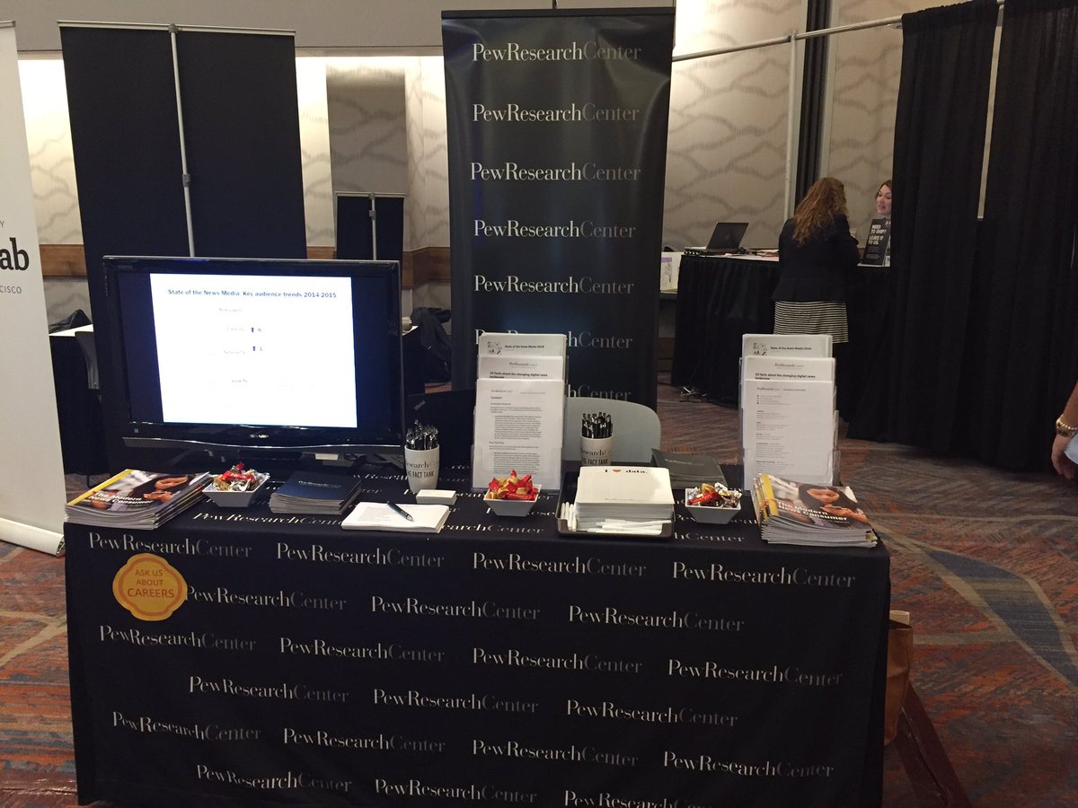.@pewresearch is all set up and ready to go at #ONA16. Stop by…