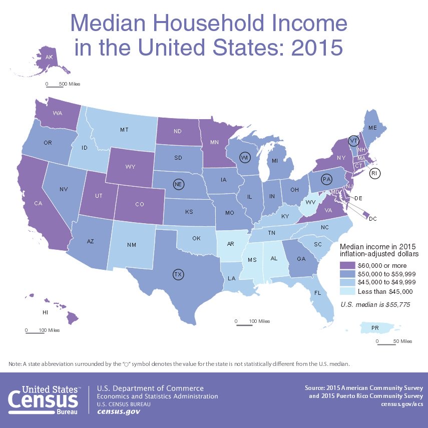Share map of median household income in the US: 2015 #ACSData  …