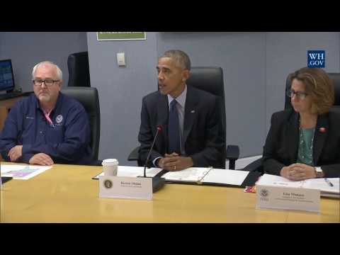 President Obama Receives a Briefing on Hurricane Matthew