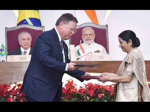 PM Modi at Exchange of Agreements & Joint Press Statement with President of Brazil, Mr. Michel Temer