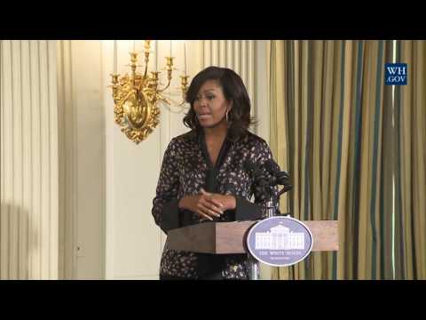 First Lady Michelle Obama Speaks at the Grammy Museum & BET Student Workshop