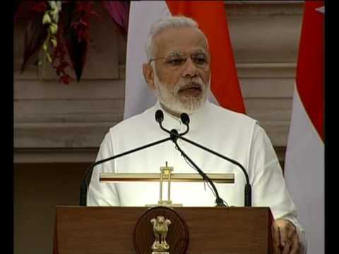 PM Modi at Joint Press Statements with PM of Singapore Mr. Lee Hsien Loong
