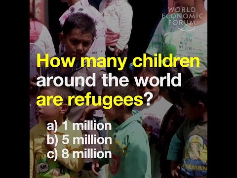 How many children around the world are refugees –  a) 1 million   b) 5 million   c) 8 million