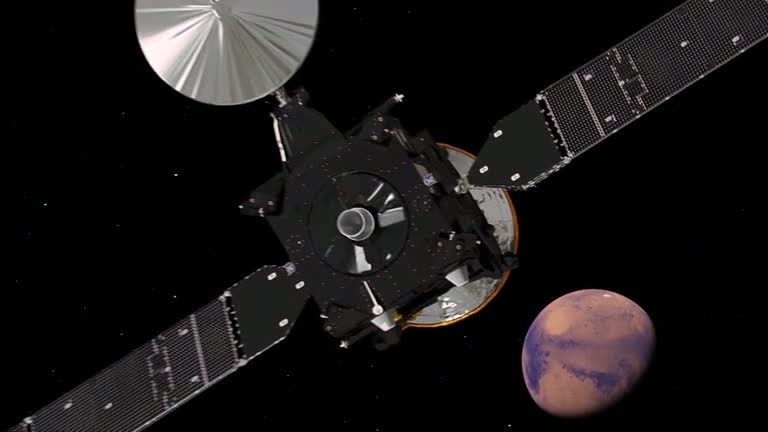 SIX minutes to Mars! 
Three days before arriving at Mars on 19 October, the ExoM…