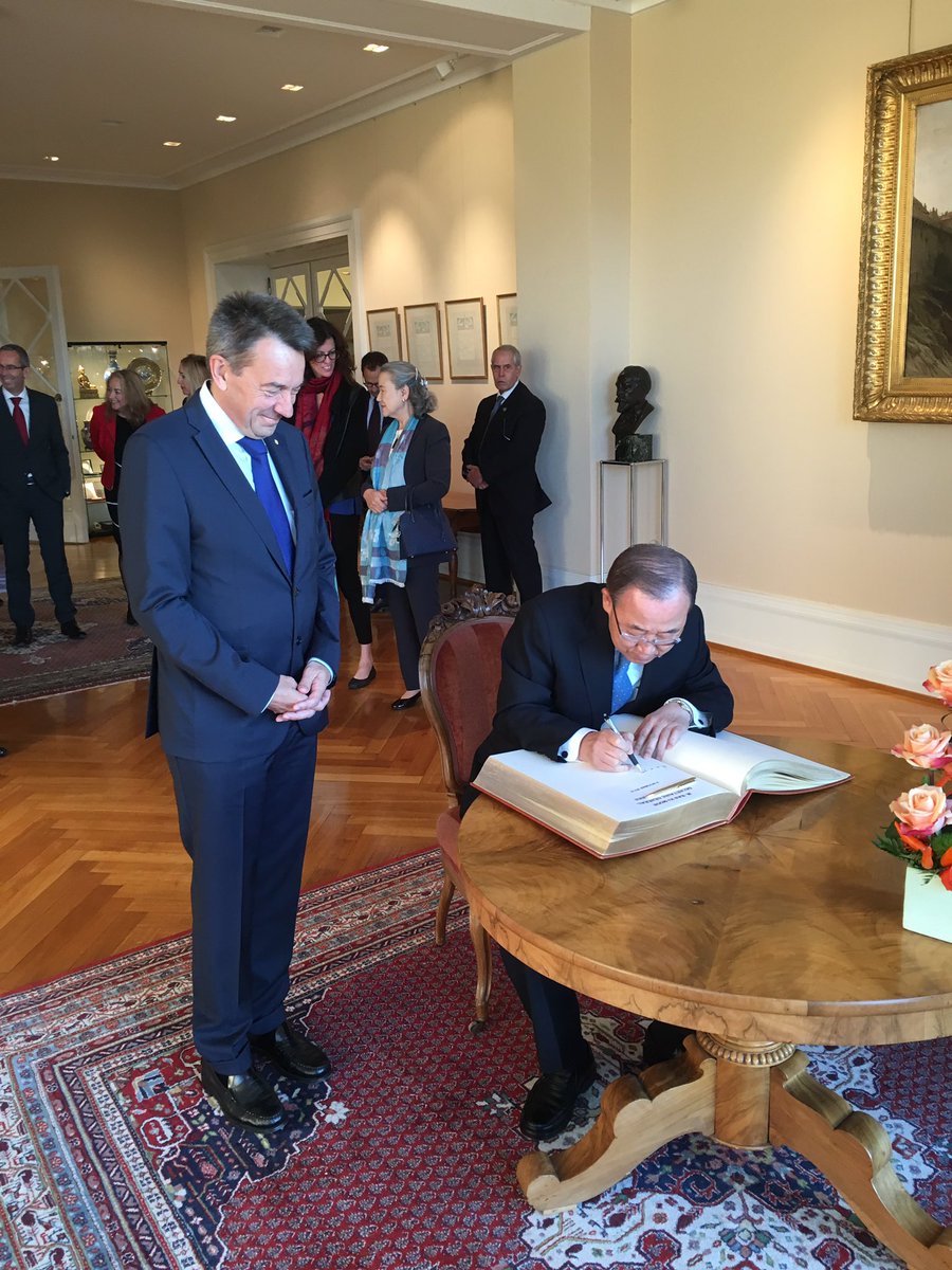 On farewell visit with @PMaurerICRC, Ban Ki-moon salutes courage & dedicatio…